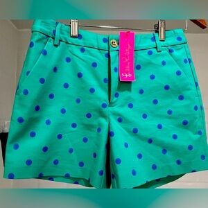 NWT Lilly Pulitzer Gretchen High Rise Short Botanical Green Hotter Spot Size 2